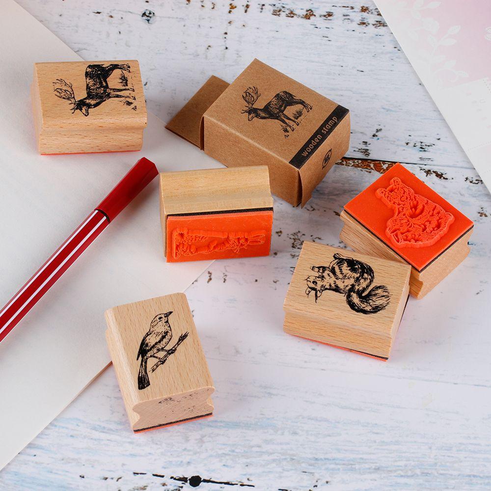 New Stamping For Letters Diary Wooden Rubber Stamps Animal Stamps DIY Craft Scrapbooking