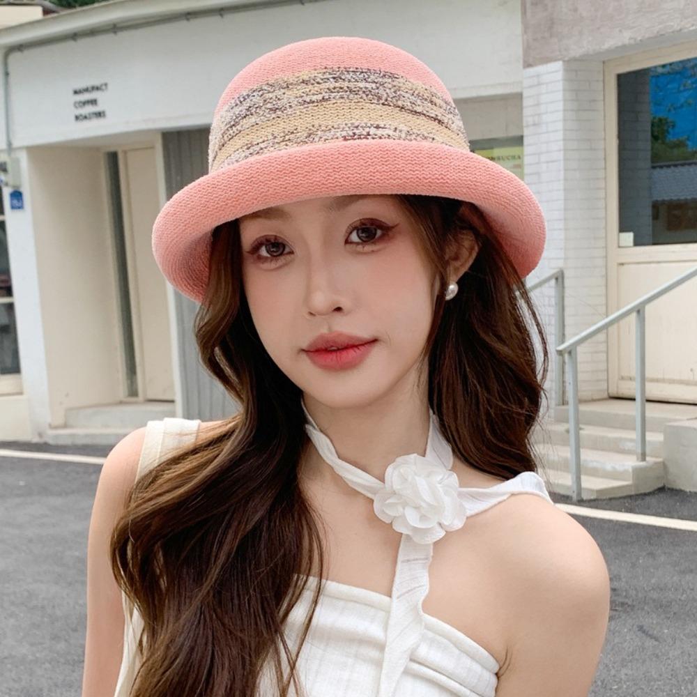 Temperament Advanced Sense Women's Bucket Cap Sun Protection Sunshade Basin Hat Travel