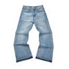 High Quality Gallery Washed Flare Jeans Men Women Black Blue Patchwork Long Pants