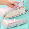 A4 Stationery Storage Bag Double-layer Mesh Zipper Bag Large Capacity Organizer Folders School Office Supplies Stationary Bag