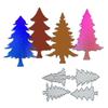 Четыре рождественские елки, сосны, металлические стальные трафареты, трафареты для скрапбукинга, ремесленные штампы, 3D DIY, изготовление фестивальных карт