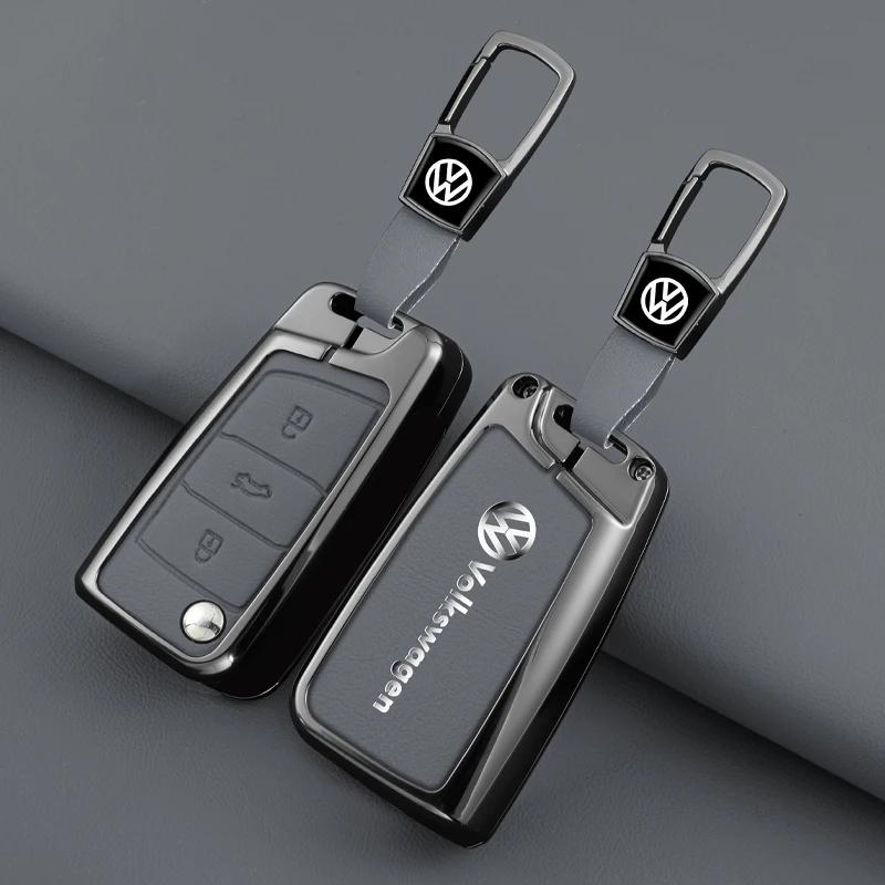 PCVHD1 2026 Hot Styling Mouldings For VW Volkswagen Jetta MK5 Golf Leather Car Remote Key Case Fob Cover Protector Holder Shell For VW