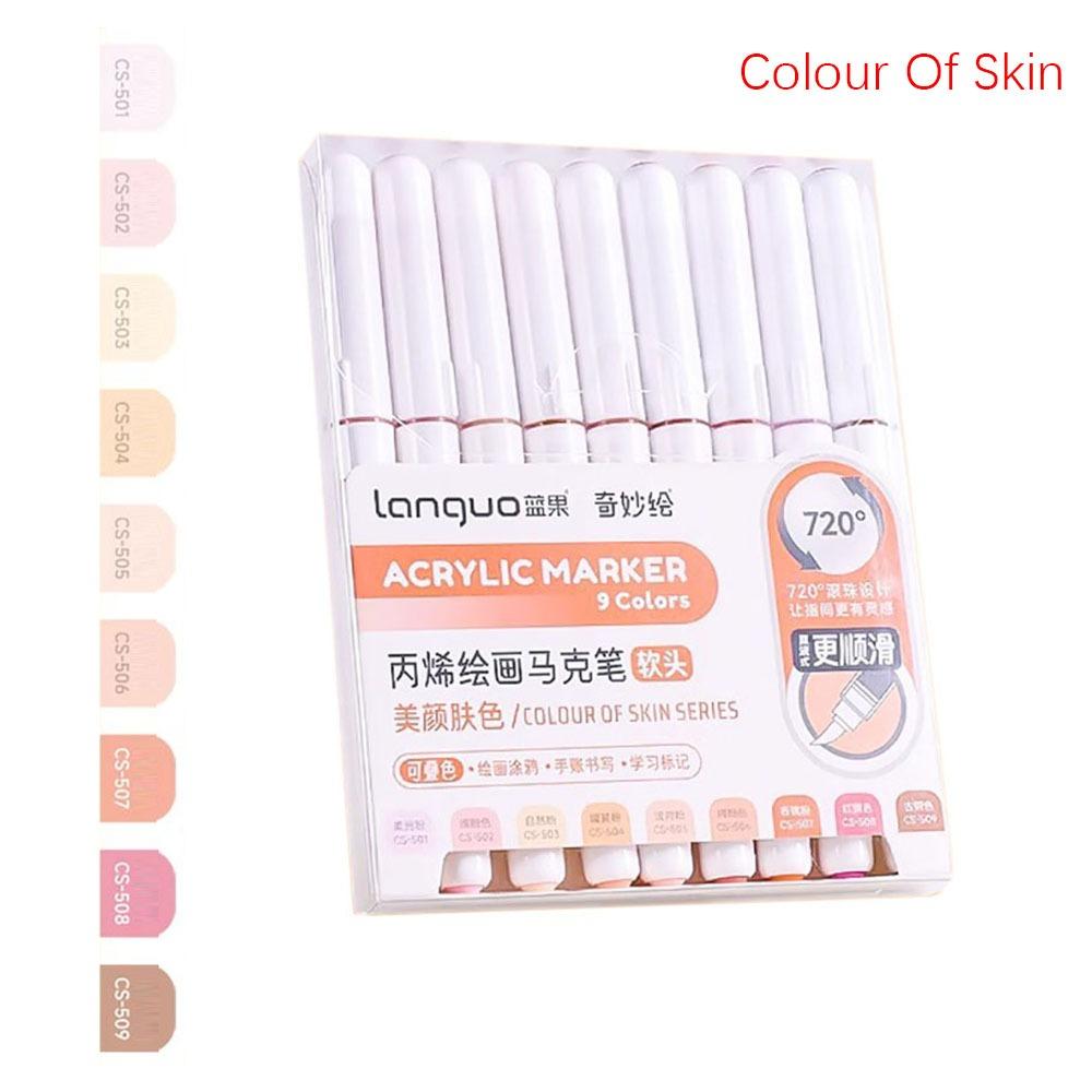9-Colors Acrylic Pen Straight Liquid Art Felt Pens High-quality Marker Pen