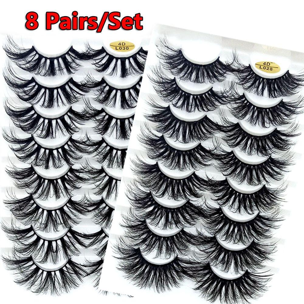 Effect Wispies Fluffy Full Volume Thick Eye Lash Extension False Eyelashes 25MM Lashes 4D Mink