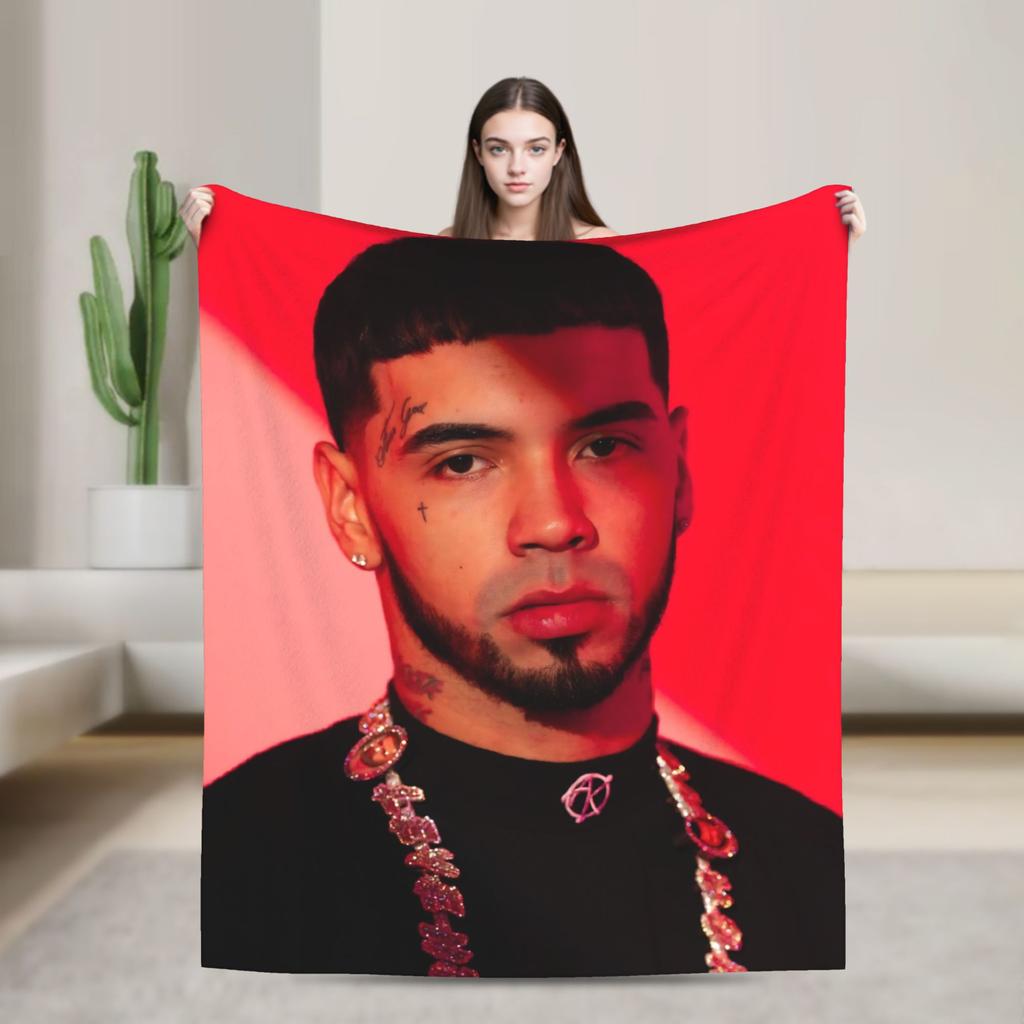 Rapper Anuel AA printed Blanket Picnic Flannel Throw Blanket For Couch Bed Soft Custom DIY Quality Bedspread Gift Idea