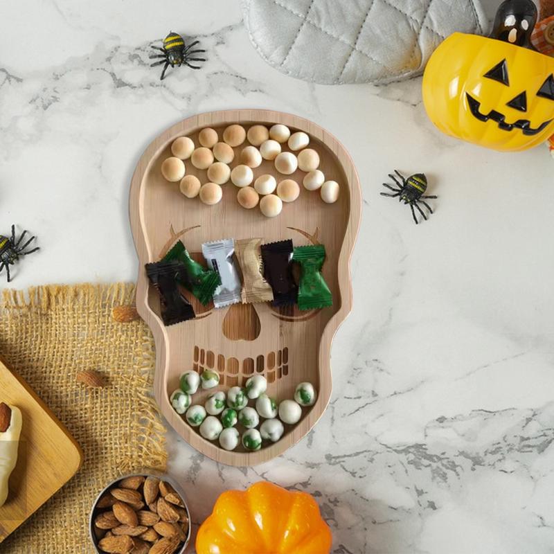 Деревянный декоративный поднос Декоративный сервировочный поднос Блюдо Элементы Хэллоуина Поднос для хлеба Мясо Сыр Печенье И Пицца