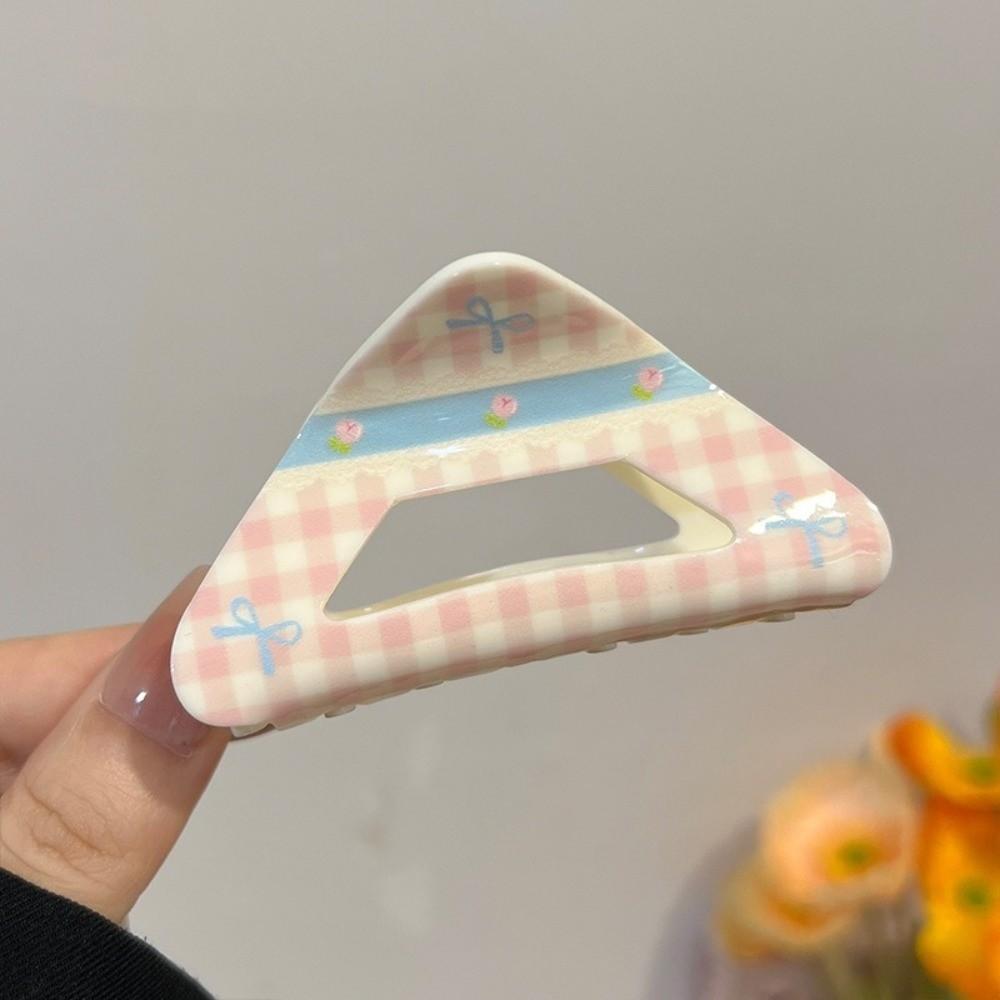 Triangle Flower Acrylic Bow Hair Clip Acrylic Material Hair Claw Shark Clip Girl Collection