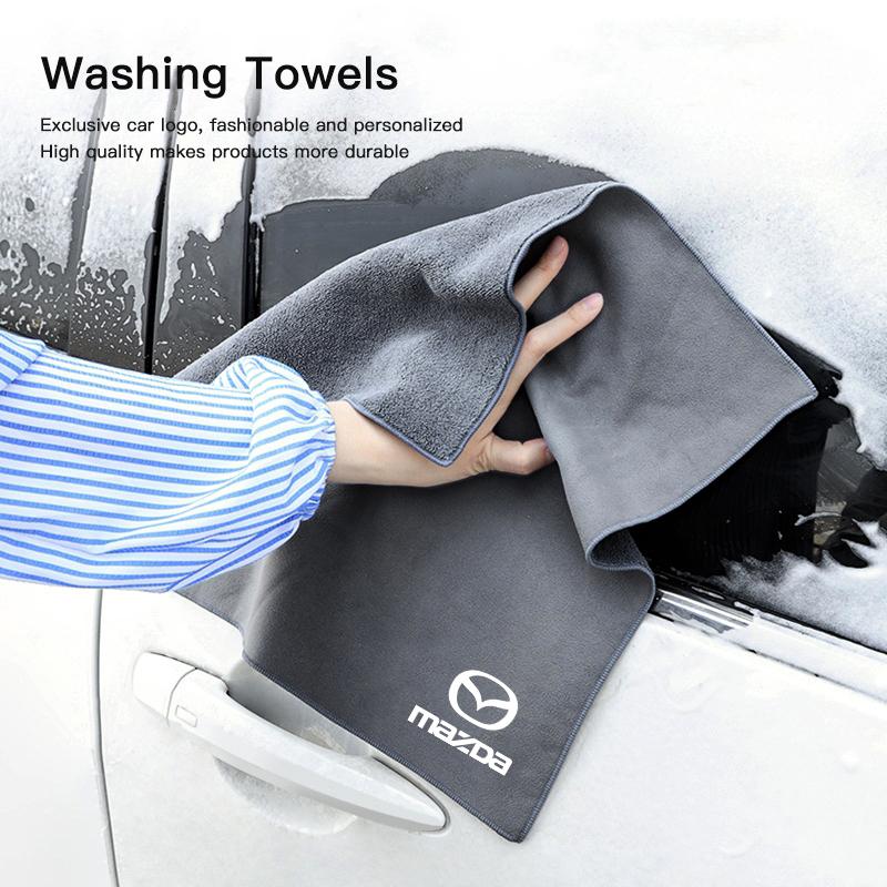 ZATR1 Microfiber Suede Towel Car Wash Cloth Cleaning Rag Clean Tools For Mazda 2 3 6 5 Atenza CX30 CX90 CX60 CX50 MX30 CX3 CX5 MX5 CX8