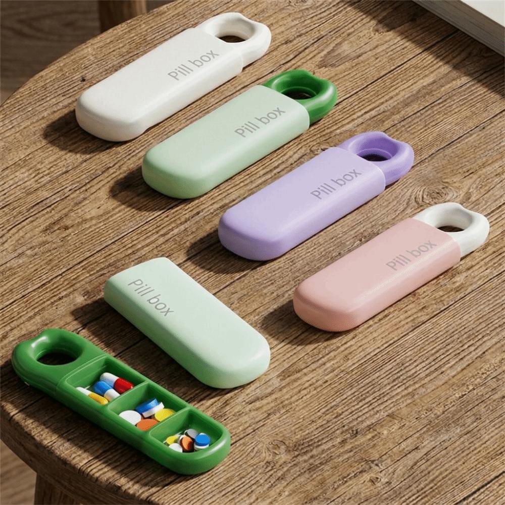 Moisture-Proof Pill Storage Box Mini Pill Box Vitamin Container 3 Grids Pill Box Daily Use