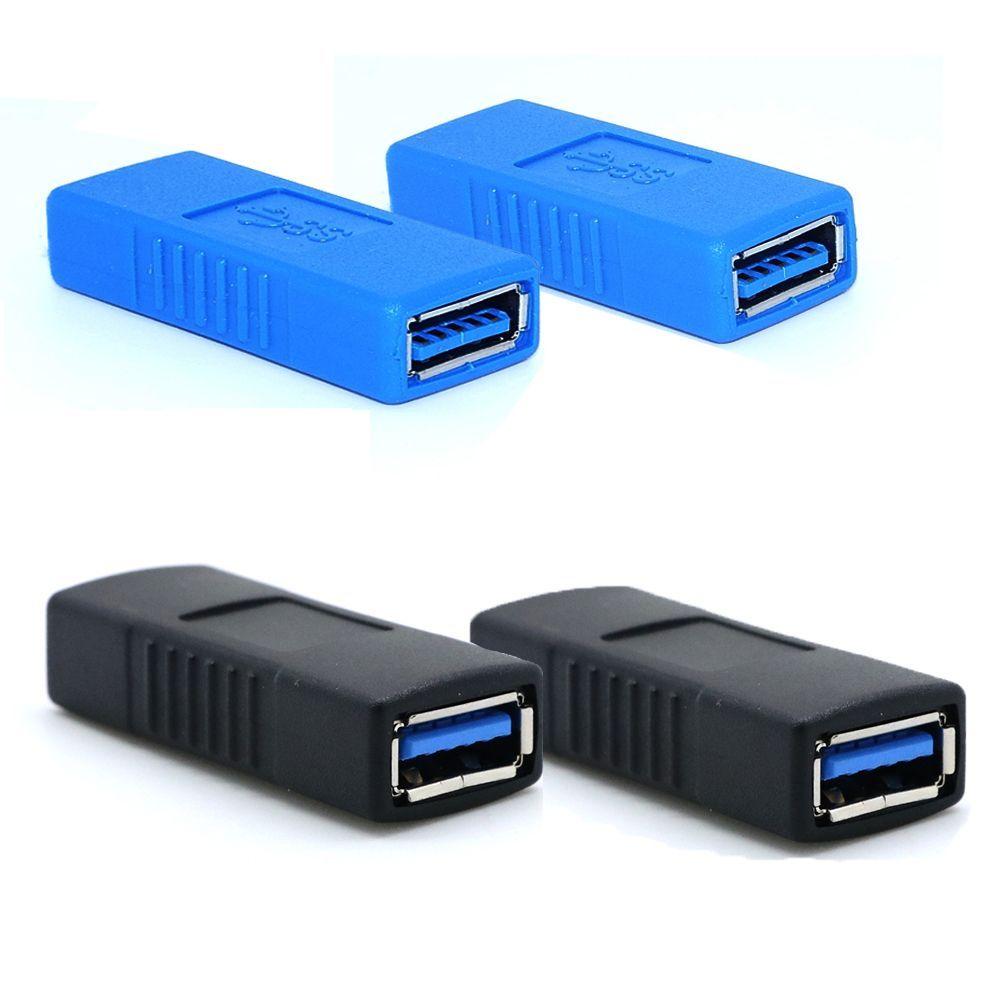 F/F Consumer Electronics Black Blue Coupler Gender USB 3.0 Adapter Connector Type A Female To Female