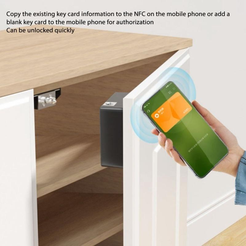 Hidden NFC Lock Electronic Drawer Locks Invisible Cabinet Lock Punch Free For Pantry Secret Shelf Locker Shoe Closet