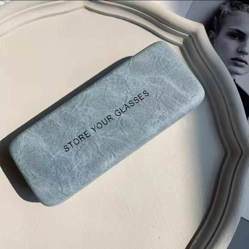 Винтажный кожаный чехол для очков для близорукости и солнцезащитных очков - прозрачный ПУ, портативный