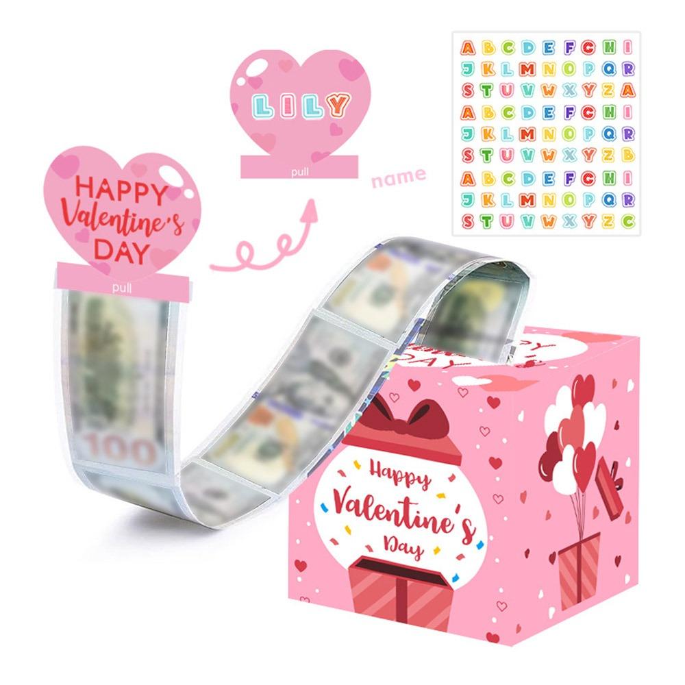 Сюрприз на День святого Валентина Коробка для денег Бумажная коробка для денег-сюрприз Забавные подарочные коробки для денег Свадьба