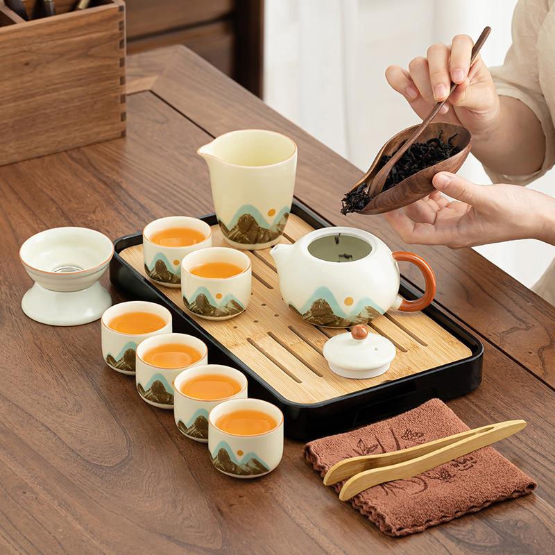 Ретро чайный сервиз печи Жу, высококлассная подарочная коробка для старших и руководителей