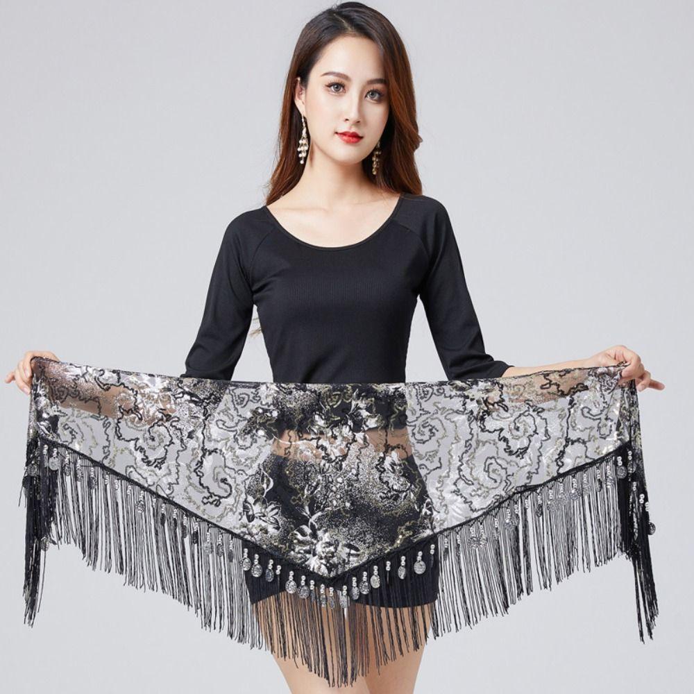 With Sequins Belly Dance Hip Scarf Triangle Shape Waist Chain Short Skirt  Music Festival