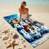 1PC Custom Name Snowmen Winter Friendship Beach Towel Highly Absorbent And Sand-Resistant Towel for Swimming, Pool, Yoga, And Travel Lightweight