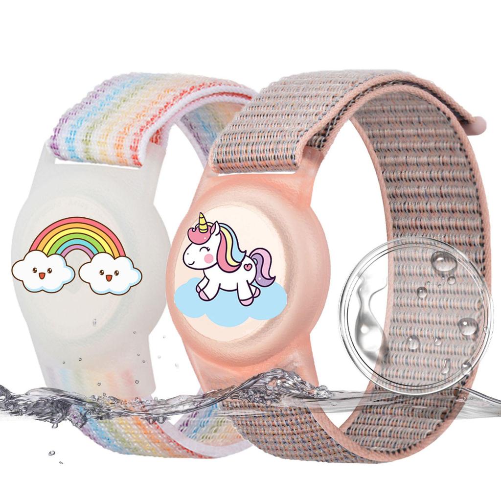 Children's Waterproof Nylon AirTag Case Cartoon Design Anti-Lost Wristband