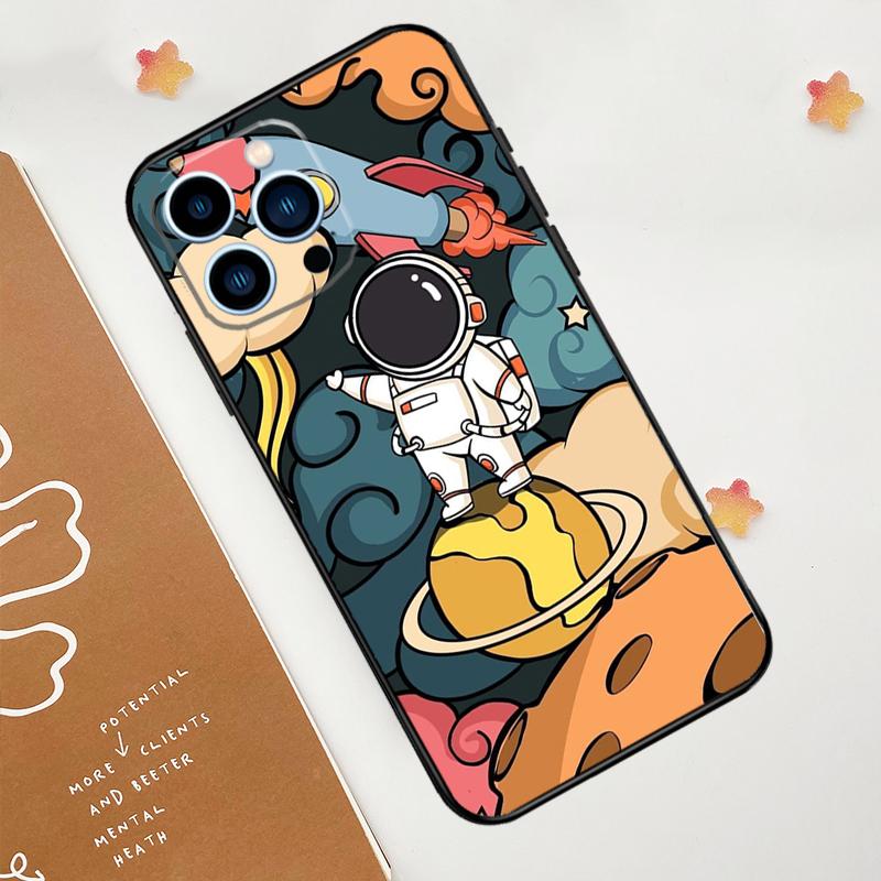 Милый чехол для телефона с галактическим астронавтом для iPhone 17 Pro Max 14 11 15 16 Pro Max 13 12 mini 16 Plus 16e 17 Air Funda