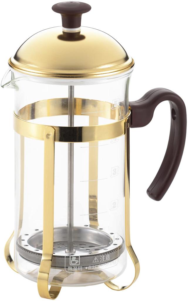 Yoshikawa Coffee Press/Tea Server, 750ml French Press, 5-Cup Capacity, Graduated, Made In Japan, Mocha Brown, SJ3306