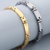 Heavy Tungsten Steel Man Bracelets for Men Woman Gold Color High Polished 7MM Width Link Chain Hand Bracelet Men Jewellery Women