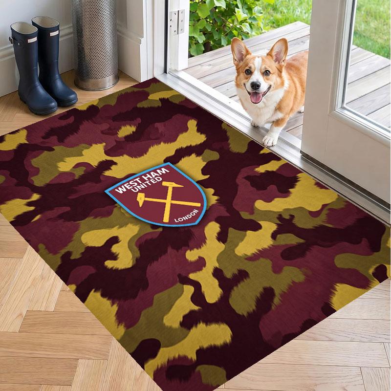 Soft Floor Carpet West Ham United Football Pattern Area Rug Decorative Mat For Home Room Decoration