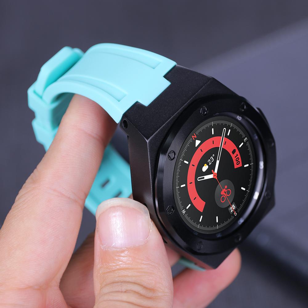 Классический комплект для модификации Samsung Galaxy Watch 4 Classic 46 мм, металлический корпус, резиновый браслет для Samsung Watch 4Classic 46, роскошный комплект для модификации