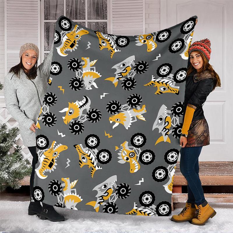 Truck Theme Printed Blanket - Perfect for Couch, Bed, Travel & Outdoor Use | Machine Washable, Cozy & Durable.