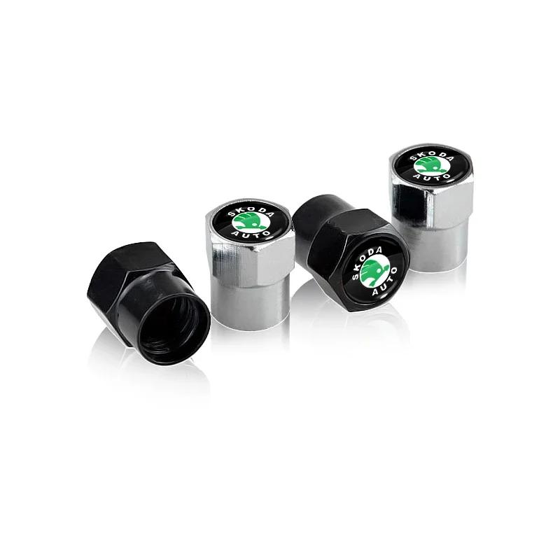 2025 Hot 4pc Car Tire Valve Cover Hexagonal Cap Air Dustproof For Skoda Octavia MK2 MK1 2 3 A5 A7 A8 Karoq Fabia Superb Rapid Ka