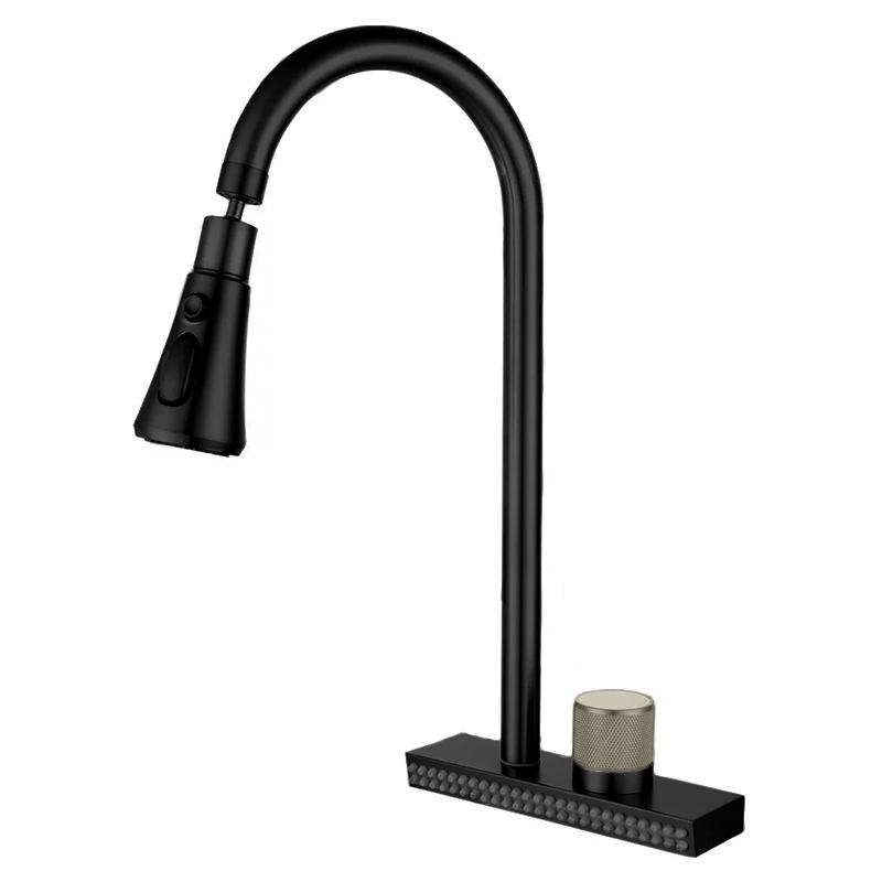 Серый водопад для раковины, кухонный кран, смеситель для горячей и холодной воды, умывальник, несколько водовыпусков, вращающийся кран для летающего дождя, одно отверстие