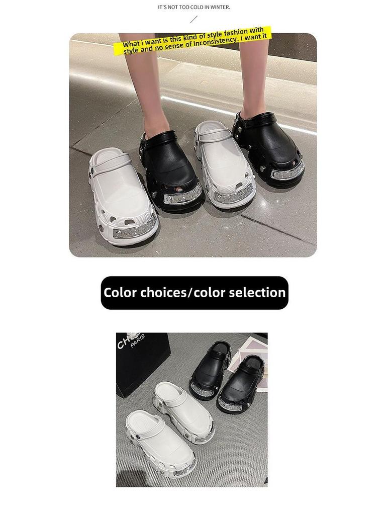 Мужские черные двойные пляжные туфли без застежек на толстой подошве