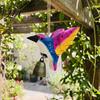 Indoor Window Hanging Decor Hand Carved Wooden Bird Wind Chime, Rustic Bell Symbolic Hummingbird Birthday Gift with Rope, Wood Pendant for Garden Home