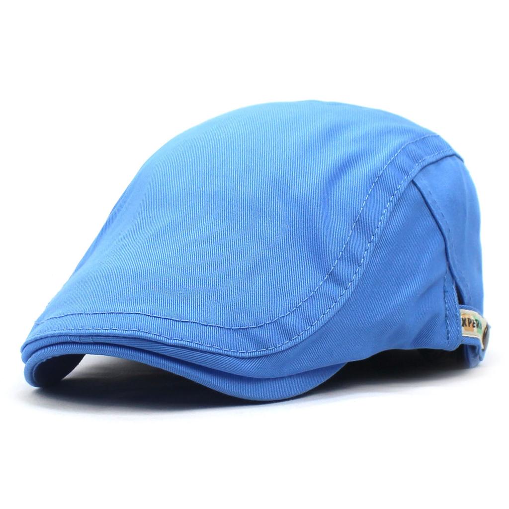 Summer new fashion beret solid color cotton cap men's and women's summer visor letter forward hat