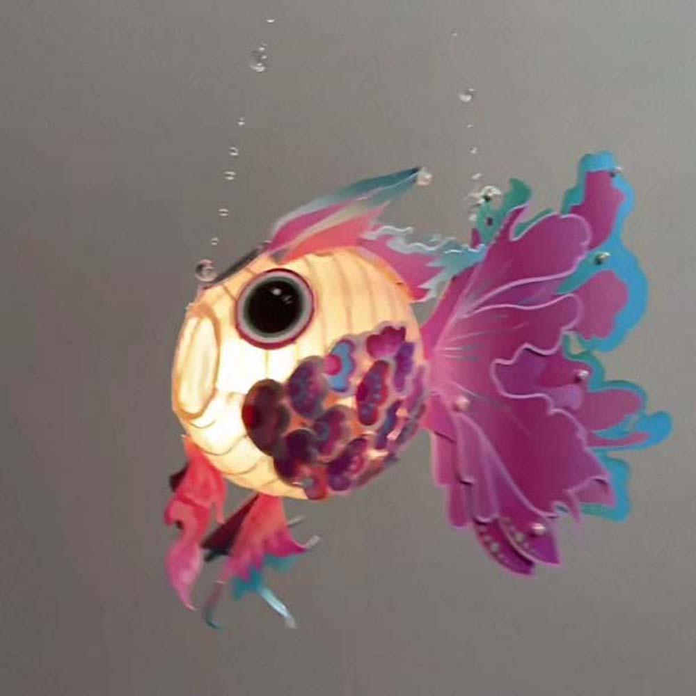 Китайский стиль Фонарь к Празднику середины осени Ручной Фонарь в виде рыбки кои Ручной работы Подарок