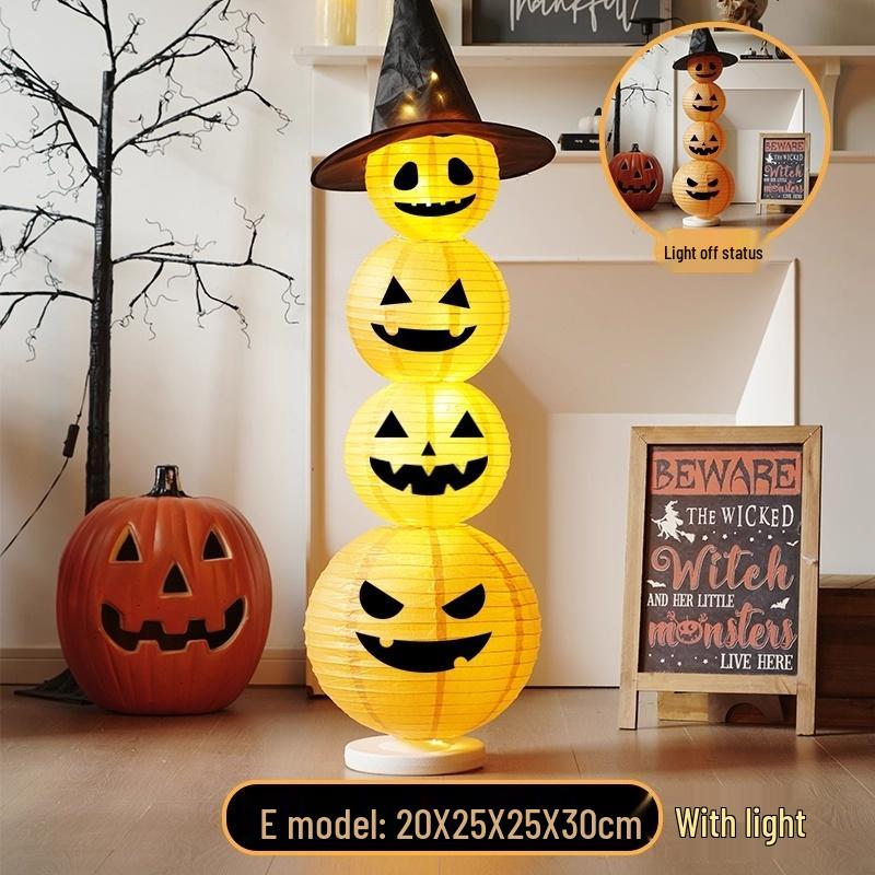 Glowing Pumpkin Lantern Halloween Decor for Doors, Shops, and Bars