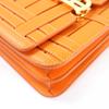 Excellent BURBERRY Shoulder Bag TBMetal 2WAY Leather Clutch Bag Orange leather Used