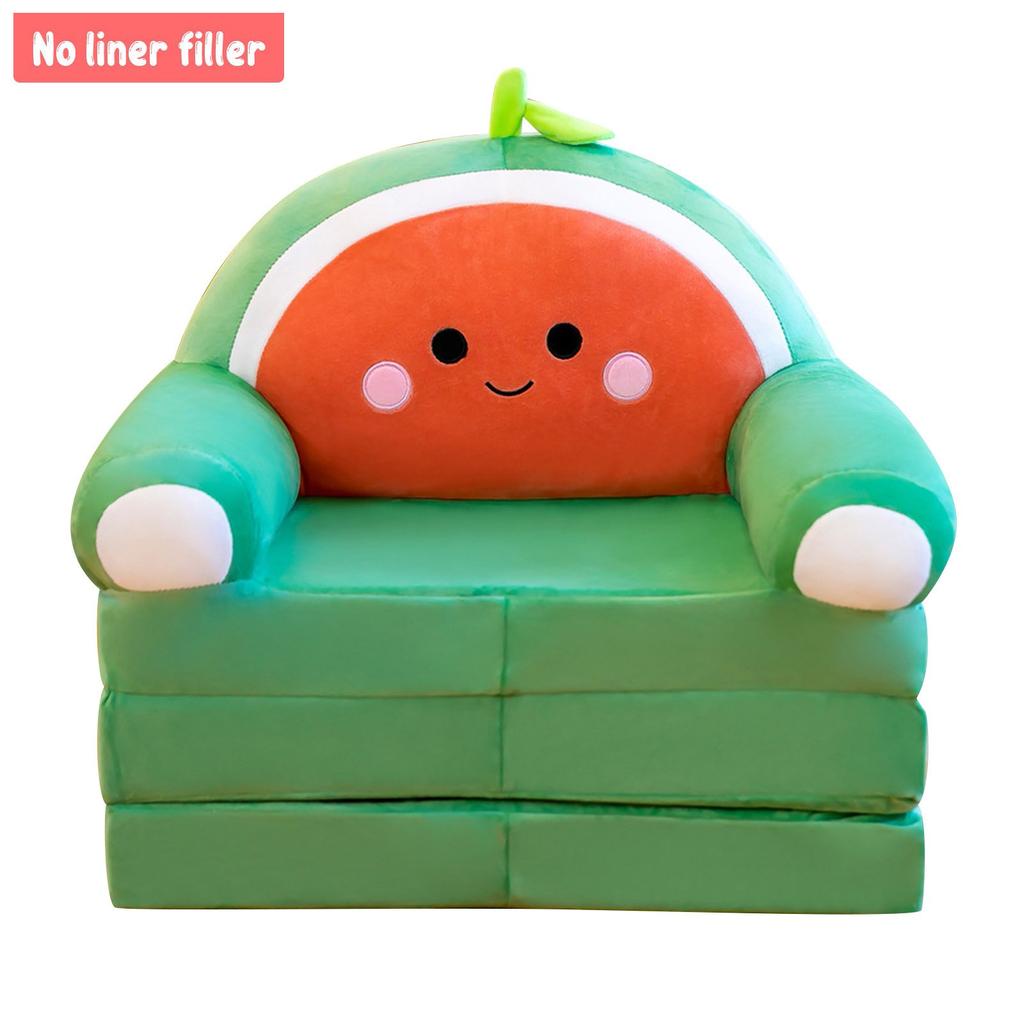 Plush Foldable Kids Sofa Cover  2 In 1 Foldable Children Sofa Cute Cartoon Lazy Sofa  Pillowcase Without Liner Filler