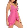 Женское нижнее белье Babydoll длиной выше колена с цветочным принтом и кружевом