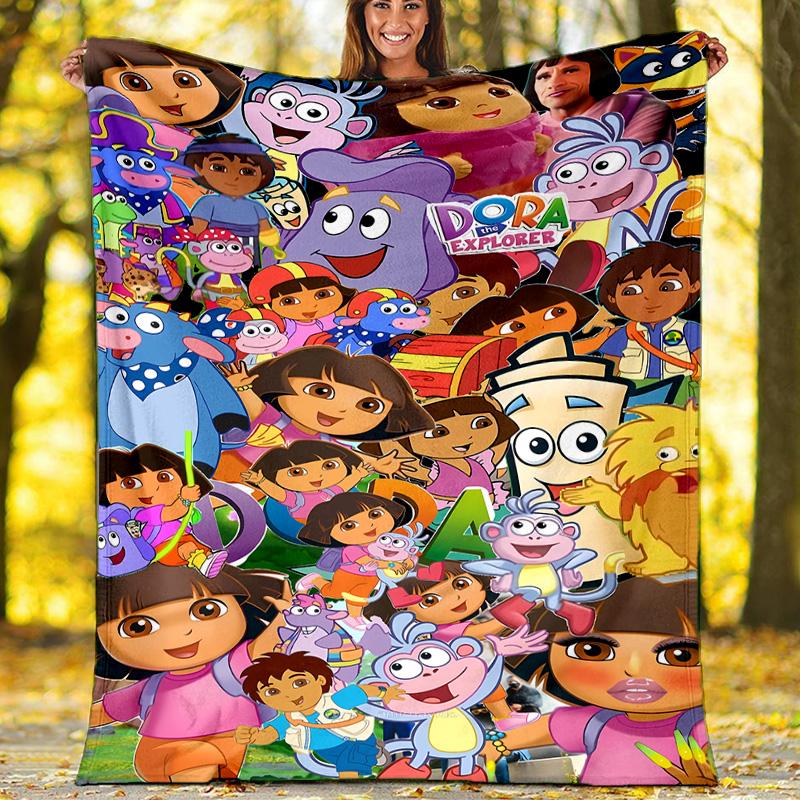 D-Doras The Explorer1 printed throw blanket—lightweight,soft,warm;versatile blanket for all seasons—perfect as &air-conditioning throw,nap blanket