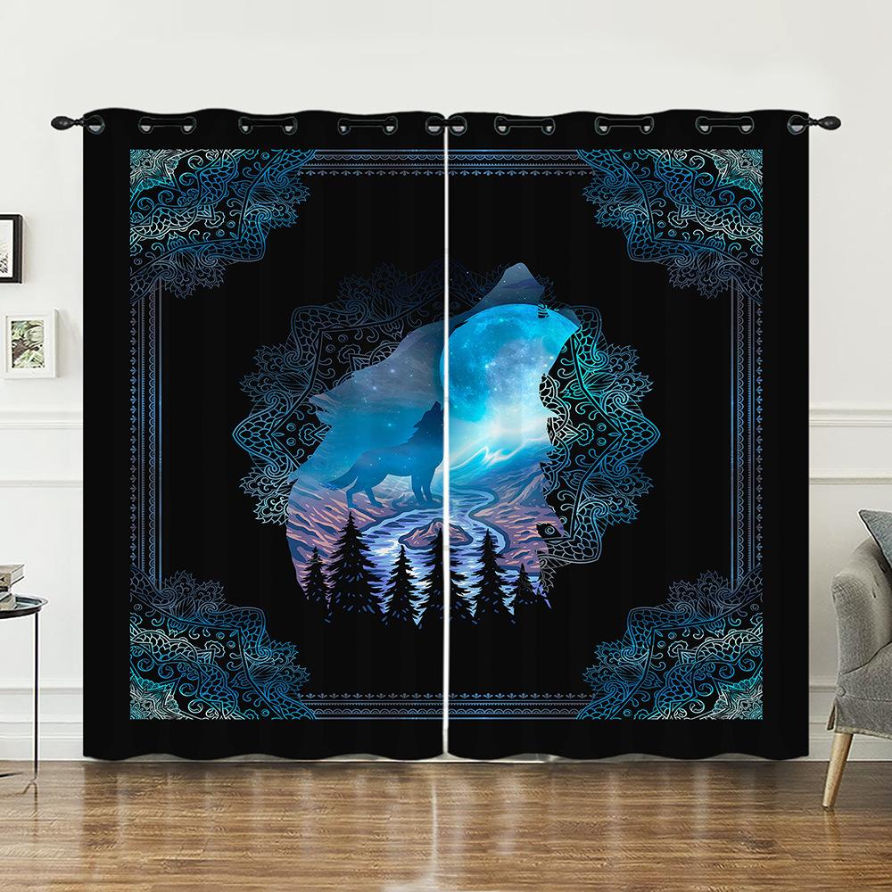 Шторы Текстура Животного Олень Шторы Спальня Гостиная Блэкаут Штора Перфорированная