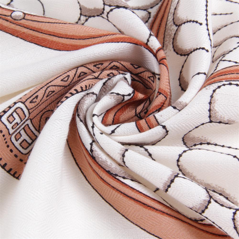 POBING 30% Silk 70% Cashmere Scarf Women Hand Rolled Saddle Melt Square Scarves Wraps Bandana Big Hijabs Female Foulard 135CM