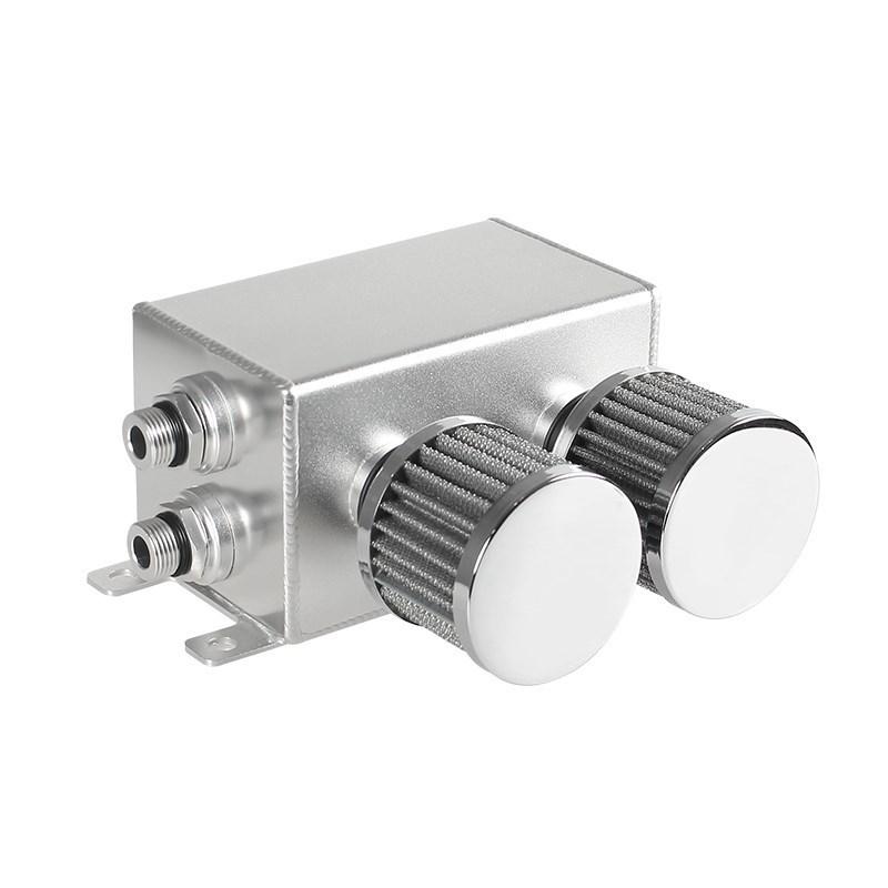 Маслоуловитель резервуар AN8 с фильтром сапуна гоночный 1200 мл 1.2L двойной перегородкой двойной фильтр двигатель автомобильные аксессуары