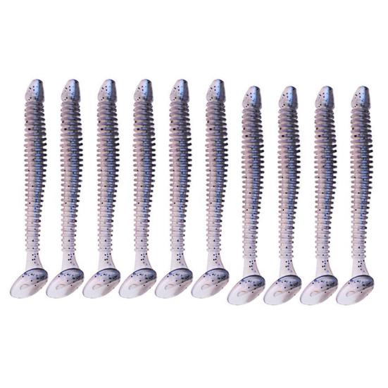 10/30/50Pcs Fishing Lures Soft Baits with T-Tail Vibrant Color Tear-Resistant Reusable Flexible Soft Artificial Lures Fake Baits
