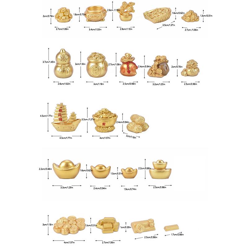 Благоприятный фен-шуй Фа Цай Денежное дерево Золотой слиток Сумка Удача Весенний фестиваль