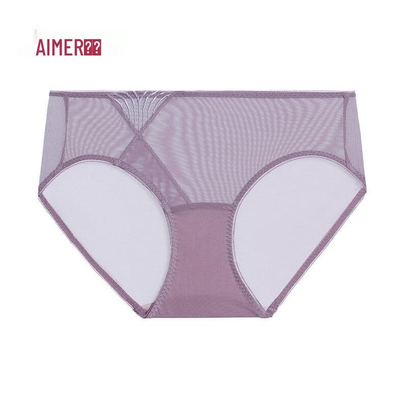 Aimer Women's GONGYU AM23A361 Lace Mesh Mid-Waist Boxer Briefs