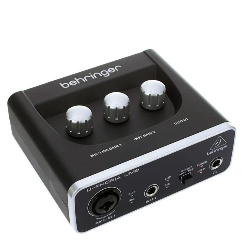 Behringer 2 Input 2 Output USB Audio Interface Black UM2 1-Channel U-PHORIA