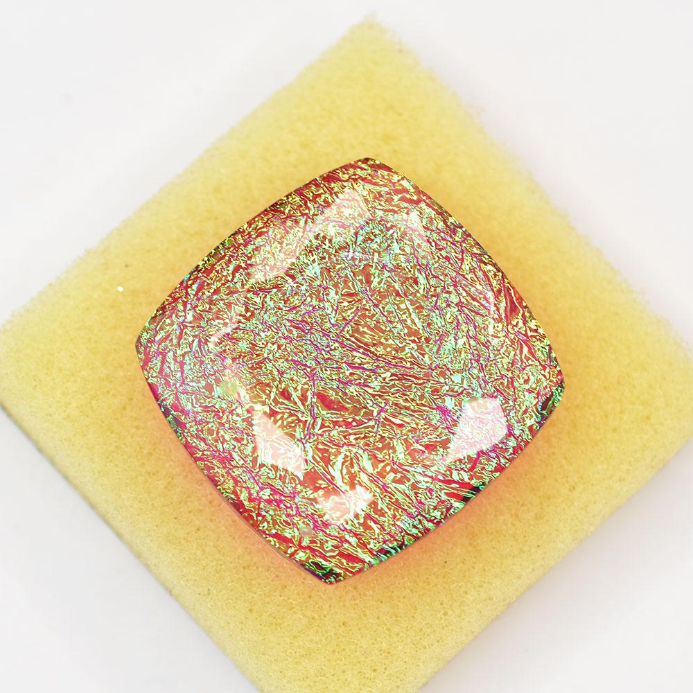 Lab-Created Opal Loose Gemstone 28x28mm Large Monarch Fire 78.2 ct Doublet Square Cut