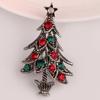 XMAS Small Gift Decor Accessories Crystal Woman Christmas Tree Brooches Jewelry Lapel  Pins