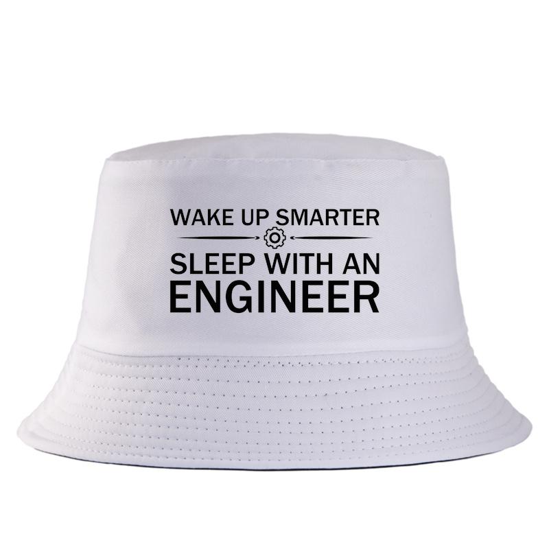 Funny Engineer Bucket Hat for Unisex Women Wake Up Smarter Slogan Sun Cap Classic Summer FisherUnisex Hat Humor Gift for Boyfriend