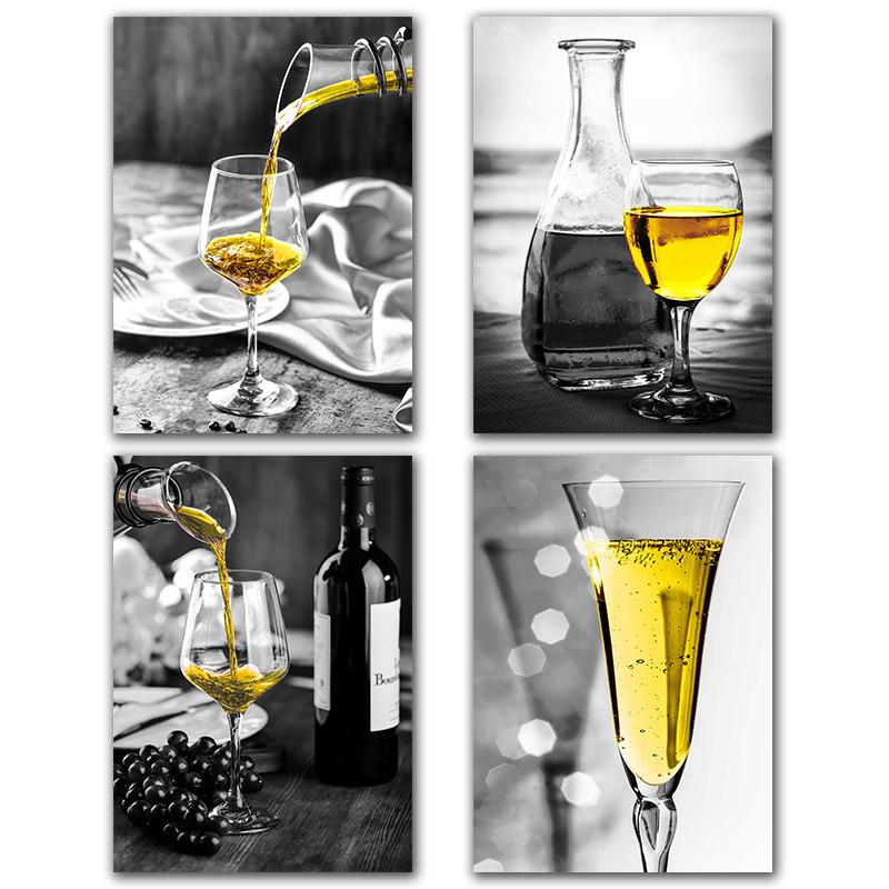 Культура вина, Настенный декор, живопись, скандинавский холст, постер, желтый холст, картина, винный бар, настенная печать HD2762