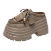 Fashion Women's Platform Loafers Spring and Autumn British Style Retro Round Toe Lace-up Versatile Women's Single Shoes Zapatos De Mujer